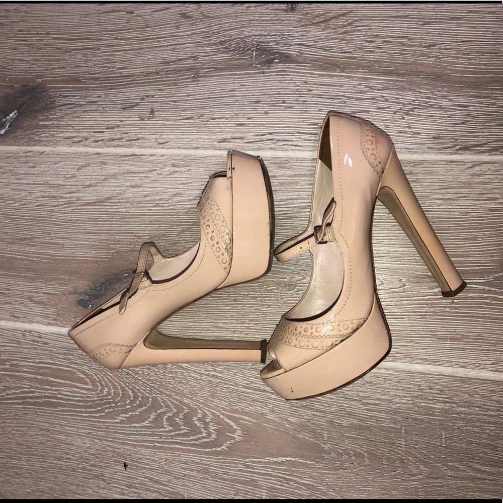 Miu Miu Nude Peep Toe Heels